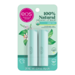 إي أو إس مرطب الشفاه العضوي الطبيعي 100% بزبدة الشيا بنكهة النعناع الحلو - قطعتين