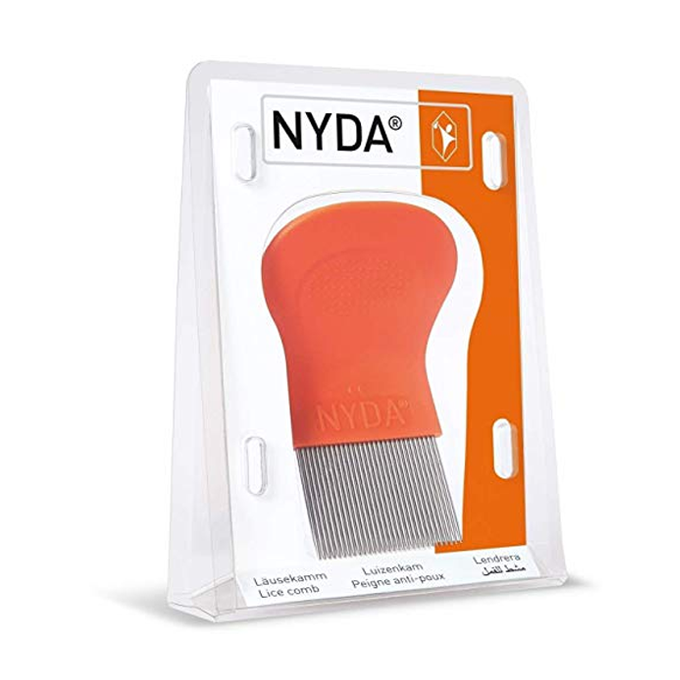 98609842_NydaLiceMetalComb-Orangeandgray مشط معدني للتخلص من القمل من نايدا - رمادي وبرتقالي - الصورة 1