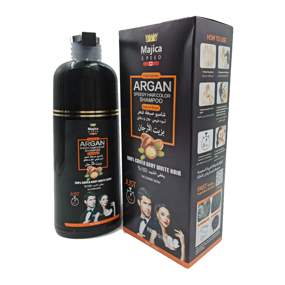 99254115_1717417210_d67ed6881ead8f594cff85d04489ed35 ماجيكا شامبو صبغة للشعر بزيت الأرغان - أسود طبيعي - 420مل - الصورة 1